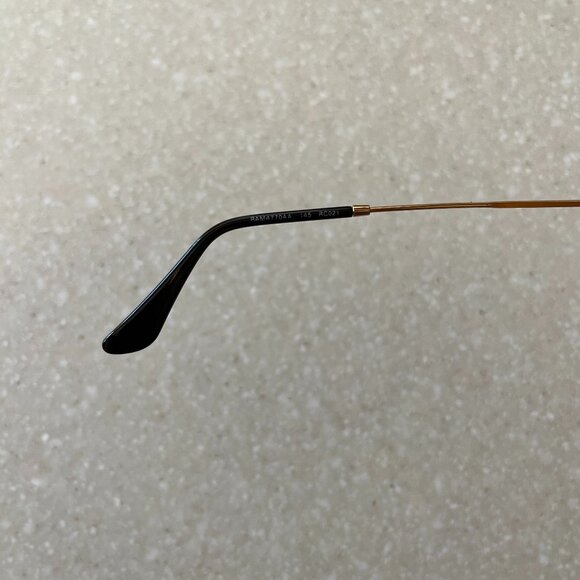 Ray-Ban Oval Double Bridge Polished Arista Gold Sunglasses (G-15 Green lenses) - Picture 3 of 8